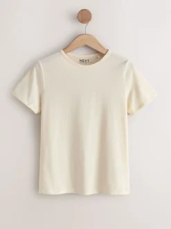 Aardse tinten - Set van 7 katoenen T-shirts met ronde hals voor alle dagen*Next Best