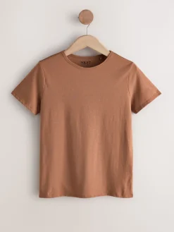 Aardse tinten - Set van 7 katoenen T-shirts met ronde hals voor alle dagen*Next Best