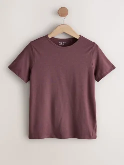 Aardse tinten - Set van 7 katoenen T-shirts met ronde hals voor alle dagen*Next Best