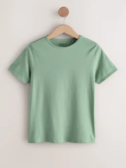 Aardse tinten - Set van 7 katoenen T-shirts met ronde hals voor alle dagen*Next Best