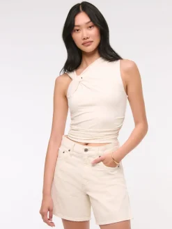 High Rise Loose Denim Shorts With Vent Hem*Abercrombie & Fitch Outlet