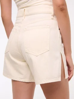 High Rise Loose Denim Shorts With Vent Hem*Abercrombie & Fitch Outlet