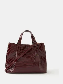 Faux Croc Skin Patent Tote Bag*Accessorize Best