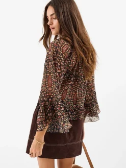 Floral Paisley Print Ruffle Blouse*Accessorize