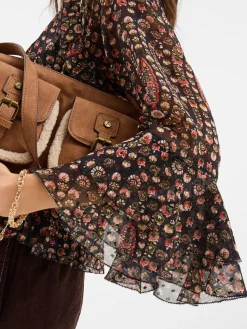 Floral Paisley Print Ruffle Blouse*Accessorize