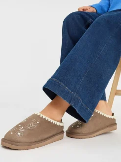 Heart Embroidered Mule Slippers*Accessorize Best