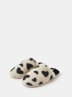 Heart Fluffy Mule Slippers*Accessorize Sale