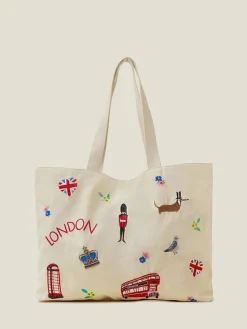 London Embroidered Shopper Bag*Accessorize New