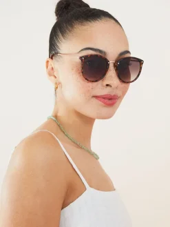 Preppy ronde zonnebril met metalen brug*Accessorize Clearance