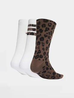 Leopard Print Crew Socks 3 Pack*adidas Sale