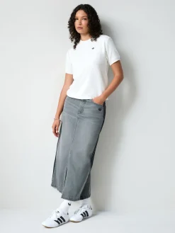 Adidas Original Adicolour 3-strepen denim midi pencilrok van 100% katoen*adidas originals Clearance