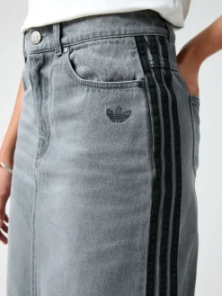 Adidas Original Adicolour 3-strepen denim midi pencilrok van 100% katoen*adidas originals Clearance