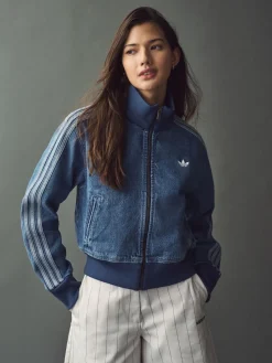 3 Stripe Denim Track 100% Cotton Top*adidas originals Hot