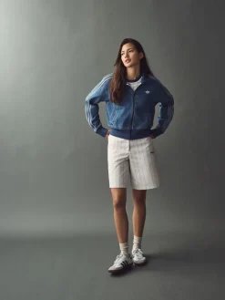 3 Stripe Denim Track 100% Cotton Top*adidas originals Hot