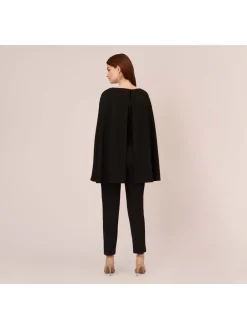 cape-jumpsuit van gebreide crêpestof*Adrianna Papell Best