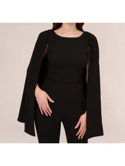 cape-jumpsuit van gebreide crêpestof*Adrianna Papell Best