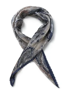 Blue Paisley Pleated Scarf*Aela