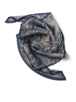Blue Paisley Pleated Scarf*Aela