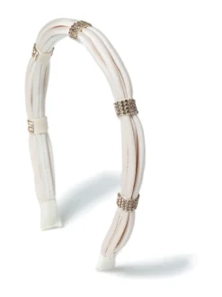 Cream Skinny Rhinestone Alice Hair Band*Aela Discount