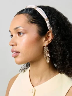 Cream Skinny Rhinestone Alice Hair Band*Aela Discount