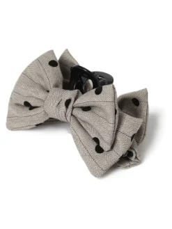 Cream Tweed Polka Dot Bow Claw*Aela Hot