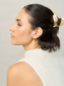 Gold Tone Metal Heart Hair Claw*Aela Best