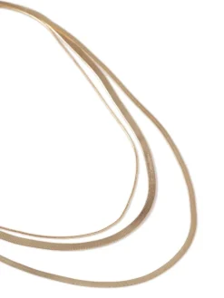 Gold Tone Multirow Snake Chain Necklace*Aela Online