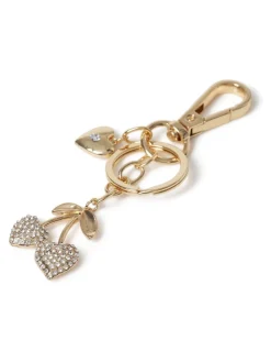 Gold Tone Sparkle Cherry Bag Charm*Aela Clearance
