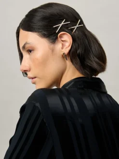 Gold Tone Sparkle Hair Slides*Aela Sale