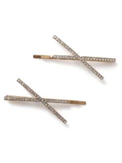 Gold Tone Sparkle Hair Slides*Aela Sale