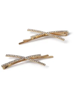 Gold Tone Sparkle Hair Slides*Aela Sale