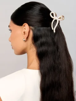 Gold Tone Sparkle Hair Bow Claw*Aela Sale