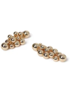 Gold Tone Sphere Cluster Drop Earrings*Aela