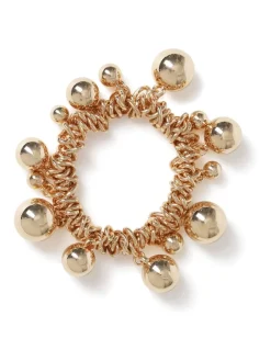 Gold Tone Statement Sphere Cluster Stretch Bracelet*Aela New