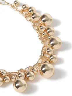 Gold Tone Statement Sphere Cluster Collar Necklace*Aela New