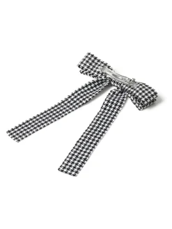 Houndstooth Black and White Hair Bow*Aela Online