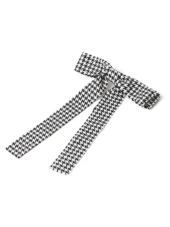 Houndstooth Black and White Hair Bow*Aela Online