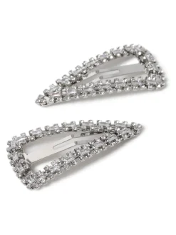 Large Silver Tone Sparkle Snap Hair Clips*Aela Clearance