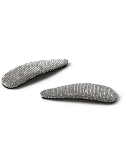 Large Silver Tone Sparkle Snap Hair Clip*Aela Clearance