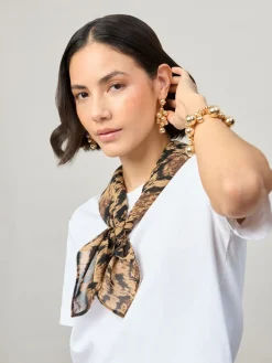 Leopard Print Brown Scarf*Aela Discount