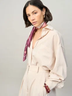 Purple Striped Scarf*Aela New