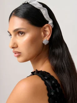 Ruched Sparkle Black Headband*Aela Online