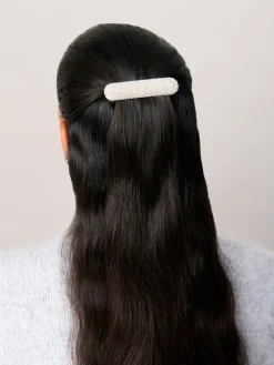 Silver Tone Sparkle Pearl Barette Clip*Aela Hot