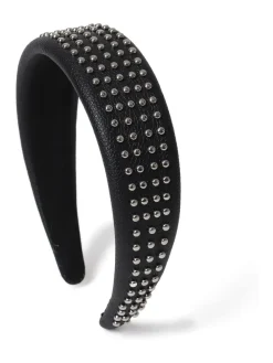 Thick Studded Puff Black Headband*Aela Online