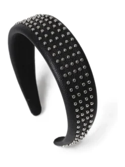 Thick Studded Puff Black Headband*Aela Online