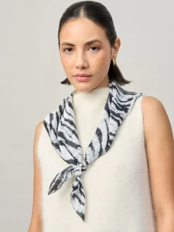 Zebra Print Black Scarf*Aela Outlet