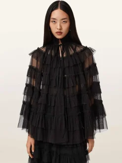 AllSaints Aude Ruffle Cape*All Saints Best