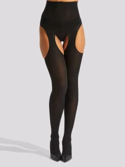 High Waisted Crotchless Glossy Tights*Ann Summers Discount