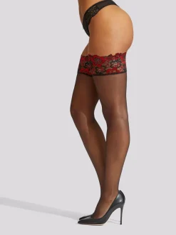 Lace Top Contrast 100% Cotton Tights*Ann Summers Outlet