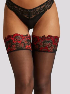 Lace Top Contrast 100% Cotton Tights*Ann Summers Outlet
